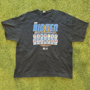 NCAA 2016 Big Ten Basketball Tournament Black Graphic Logo Tee Shirt Mens 2XL